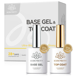 2pcs Set Base Gel Top Coat 15ml HEMA/TPO FREE Gel Nail Polish BORN PRETTY 
