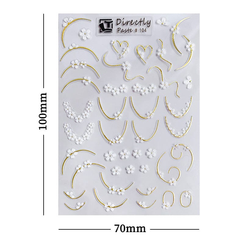 Leaf Line 3D Nail Sticker Clearance No Brand 