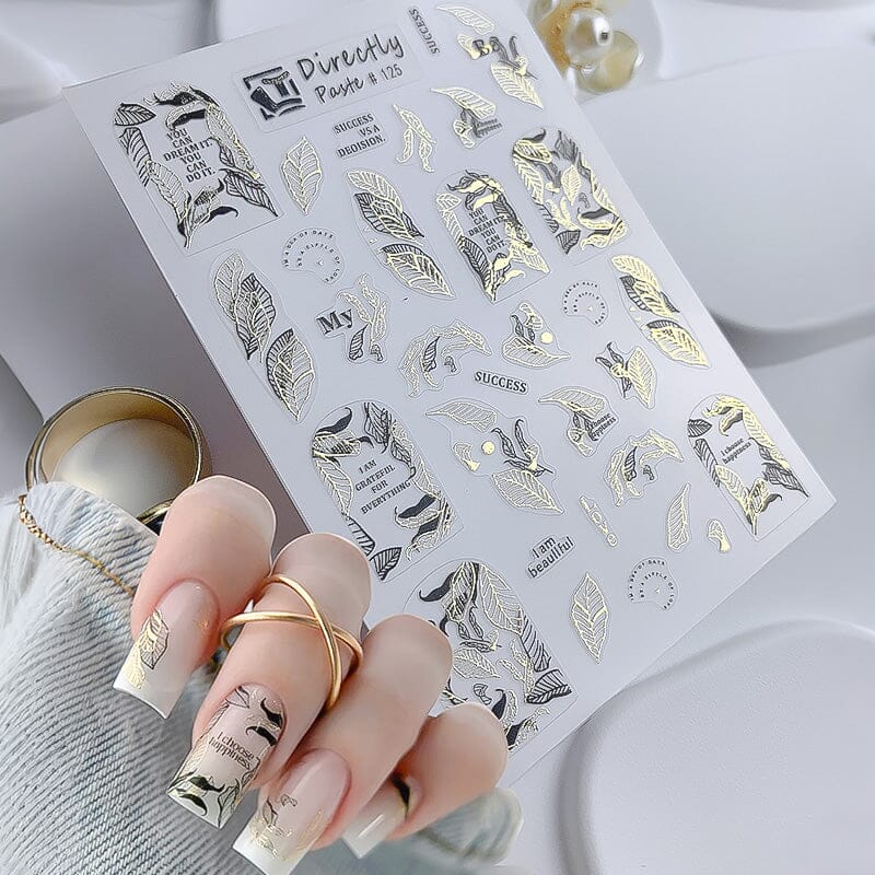 Leaf Line 3D Nail Sticker Clearance No Brand #125 