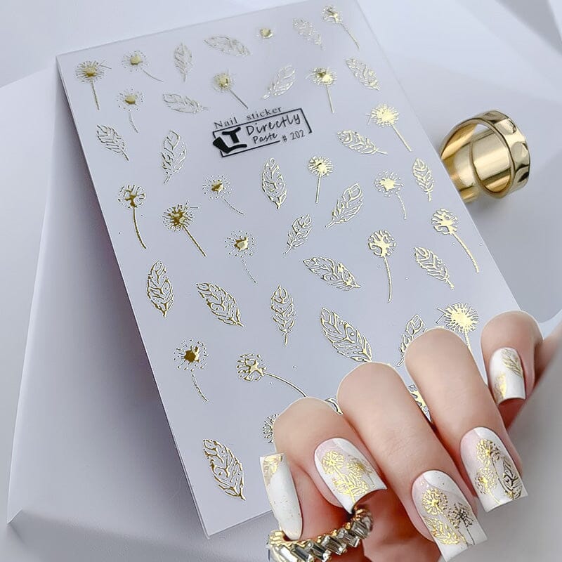 Leaf Line 3D Nail Sticker Clearance No Brand #202 