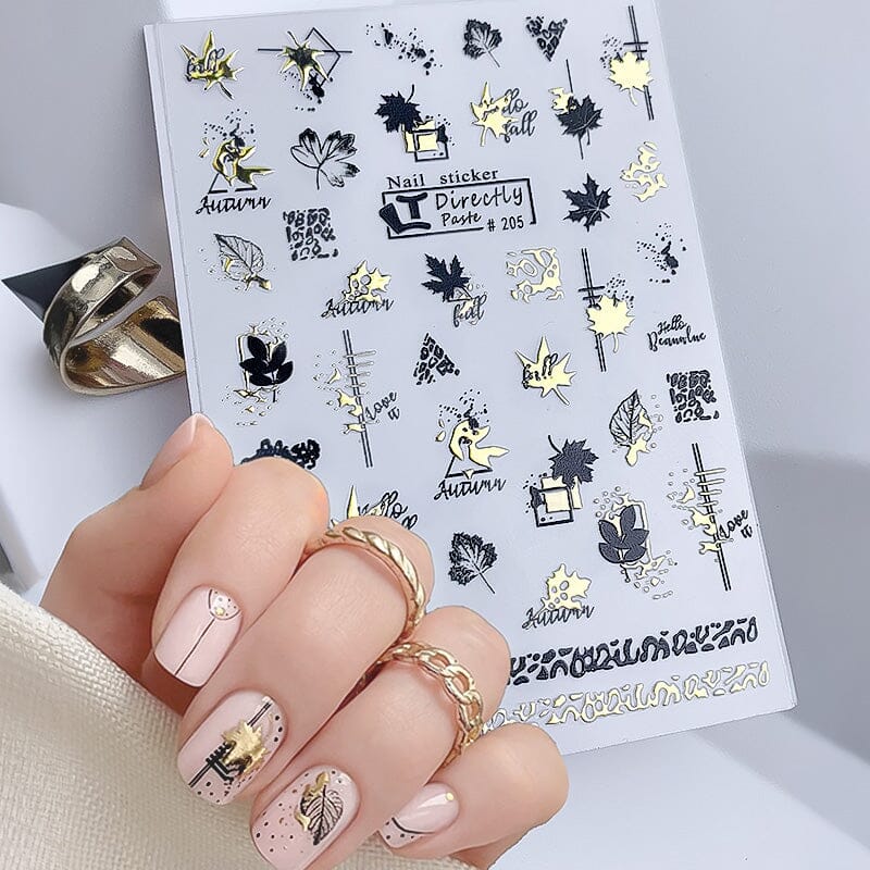 Leaf Line 3D Nail Sticker Clearance No Brand #205 