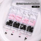 12 Grids Bowknot Nail Decorations Clearance No Brand 12KH-26 