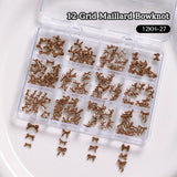 12 Grids Bowknot Nail Decorations Clearance No Brand 12KH-27 