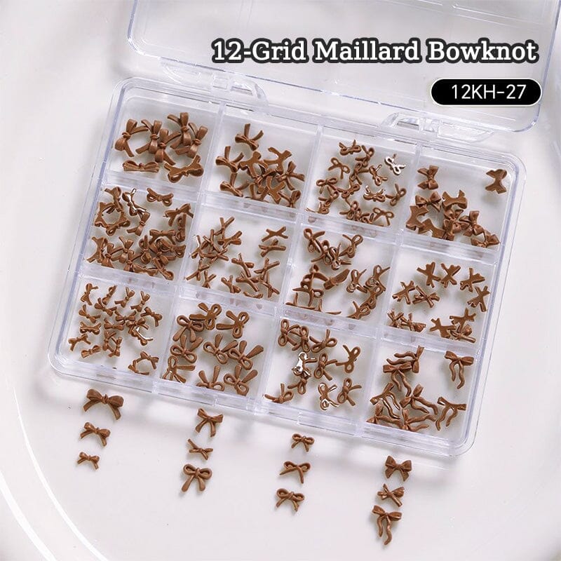 12 Grids Bowknot Nail Decorations Clearance No Brand 12KH-27 