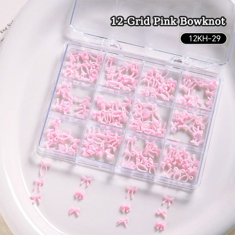 12 Grids Bowknot Nail Decorations Clearance No Brand 12KH-29 