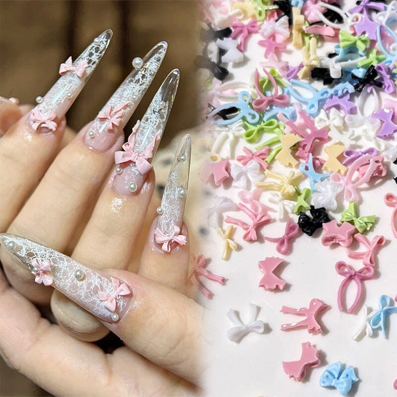 12 Grids Bowknot Nail Decorations Clearance No Brand 