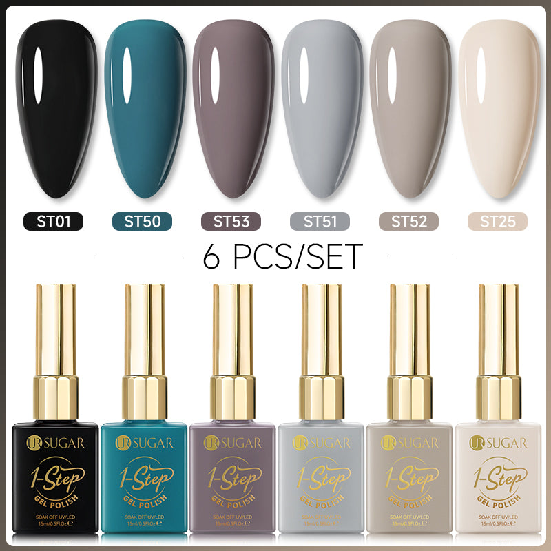 6 Colors 1 Step Gel Polish Set #03 15ml