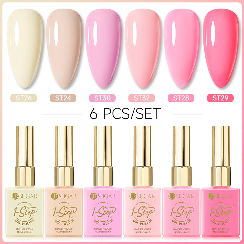 6 Colors 1 Step Gel Polish Set #06 15ml