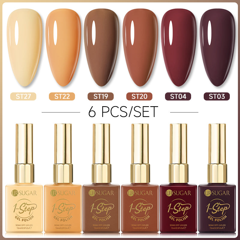 6 Colors 1 Step Gel Polish Set #08 15ml