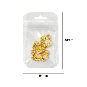 10pcs French Nails Gold Flowers Nail Decorations Clearance No Brand 