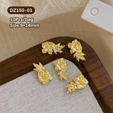 10pcs French Nails Gold Flowers Nail Decorations Clearance No Brand DZ150-01 