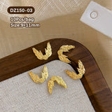 10pcs French Nails Gold Flowers Nail Decorations Clearance No Brand DZ150-03 