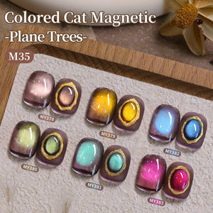 6 Colors Colored Cat Magnetic Gel M35 Plane Trees 7ml HEMA/TPO FREE Gel Nail Polish BORN PRETTY 