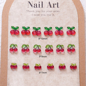 20 décorations à ongles Cerise