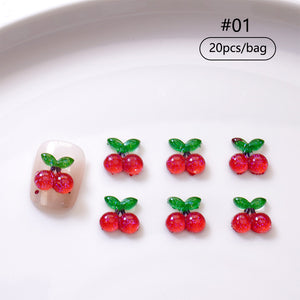 20 décorations à ongles Cerise