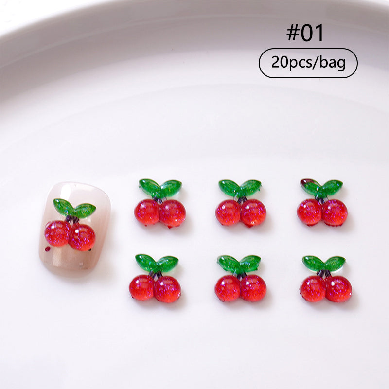 20 décorations à ongles Cerise