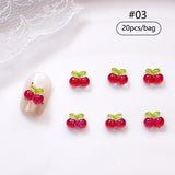20 décorations à ongles Cerise