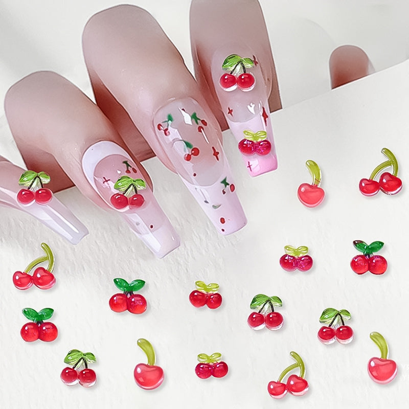 20 décorations à ongles Cerise