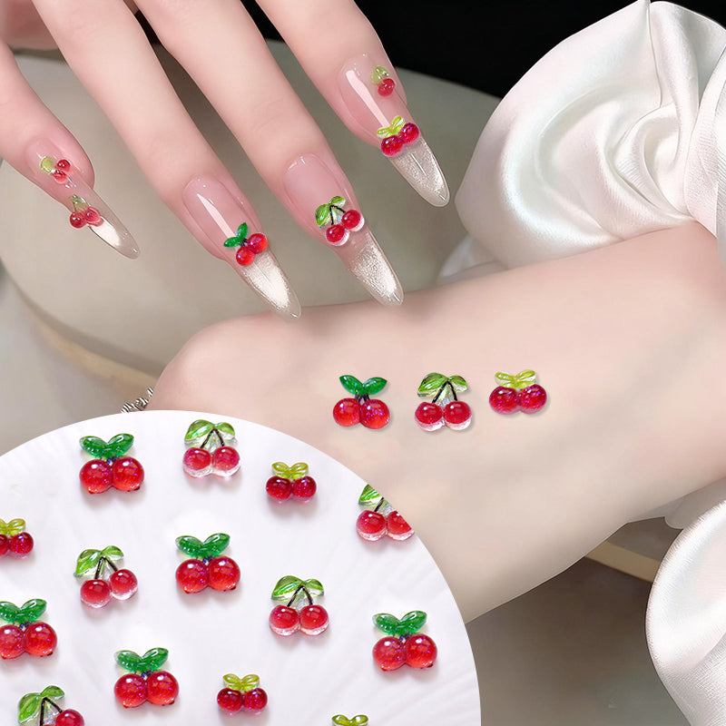 20 décorations à ongles Cerise