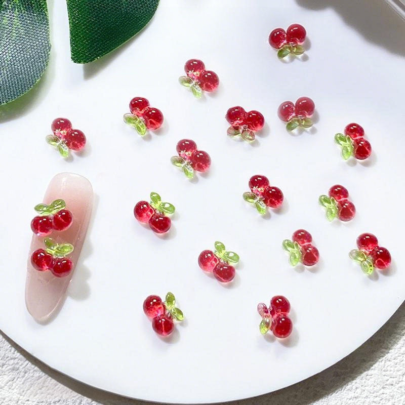 20 décorations à ongles Cerise