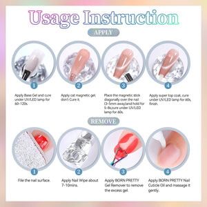6 Colors Hydrating Cat Magnetic Gel Polish Set M36 Colored Water 7ml HEMA/TPO FREE Gel Nail Polish BORN PRETTY 