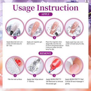 6 Colors Colored Cat Magnetic Gel Polish Set M15 Fruit Basket 7ml HEMA/TPO FREE Gel Nail Polish BORN PRETTY 