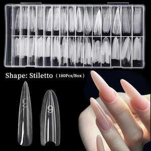 180pcs Stiletto Extension Gel Dual Forms Nail Tips No Brand 