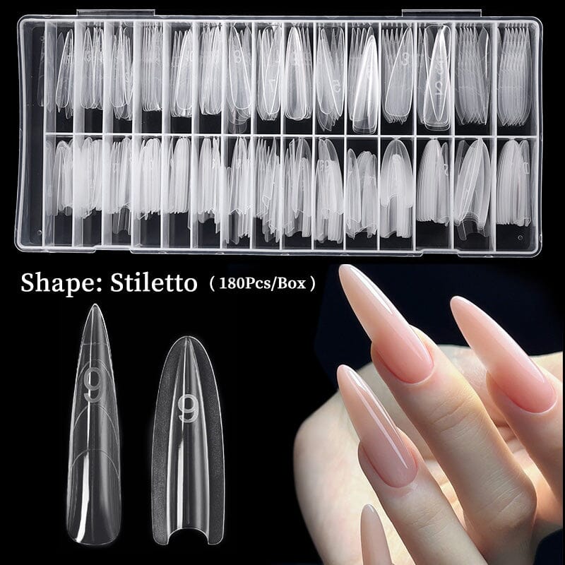 180pcs Stiletto Extension Gel Dual Forms Nail Tips No Brand 