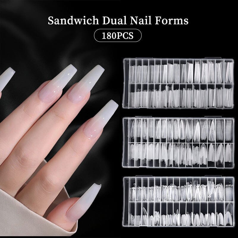 180pcs Oval Extension Gel Dual Forms Nail Tips No Brand 