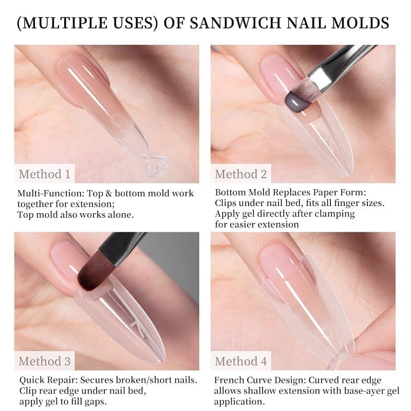 180pcs Oval Extension Gel Dual Forms Nail Tips No Brand 