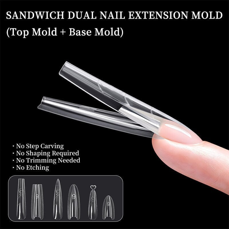 180pcs Stiletto Extension Gel Dual Forms Nail Tips No Brand 
