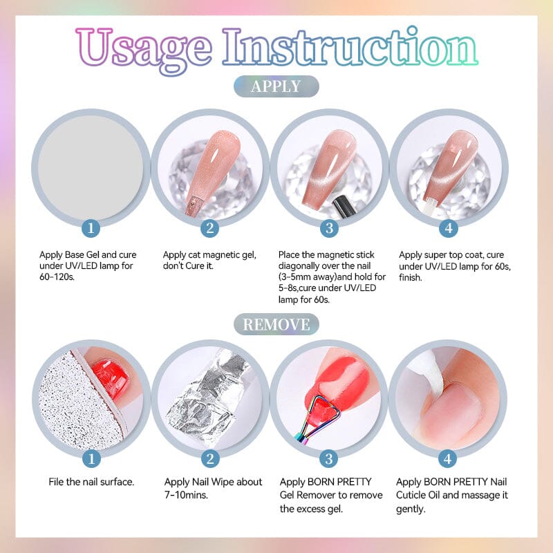 Hydrating Cat Magnetic Gel Polish Colored Water 10ml HEMA/TPO FREE Gel Nail Polish BORN PRETTY 