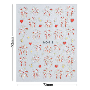 Feuerwerk 3D-Nagelsticker