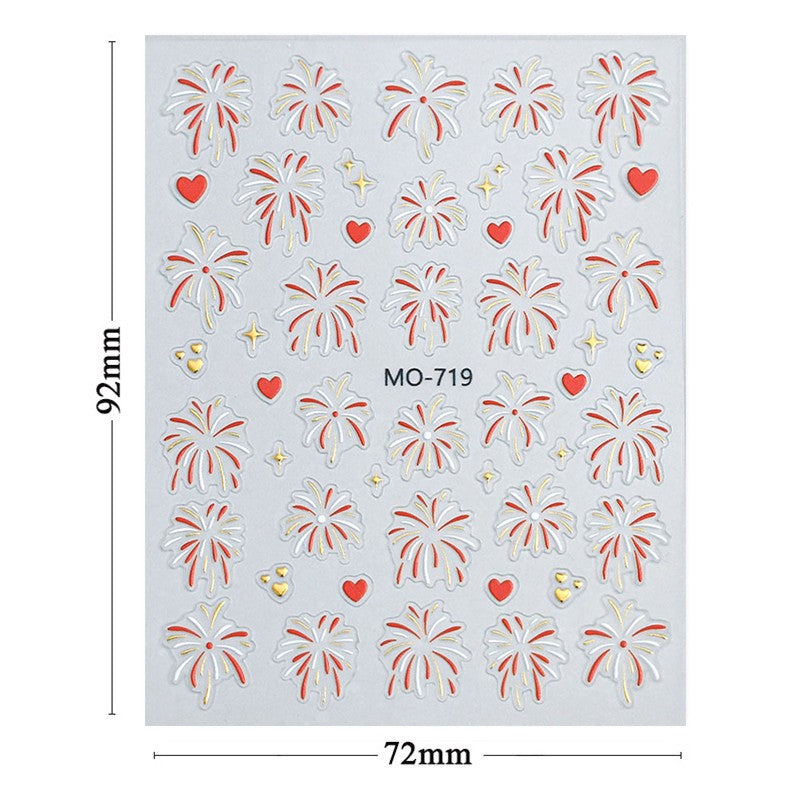 Feuerwerk 3D-Nagelsticker