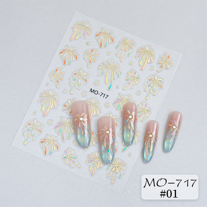 Feuerwerk 3D-Nagelsticker
