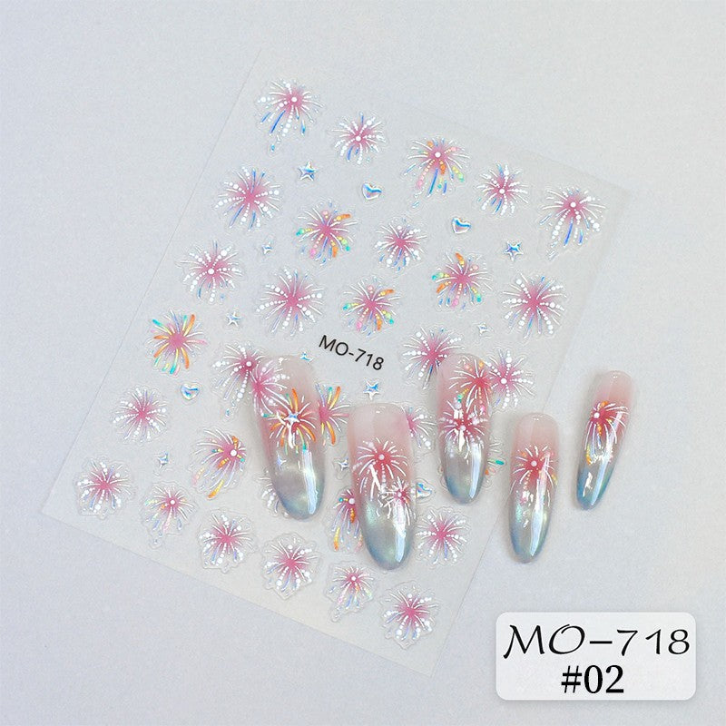 Feuerwerk 3D-Nagelsticker