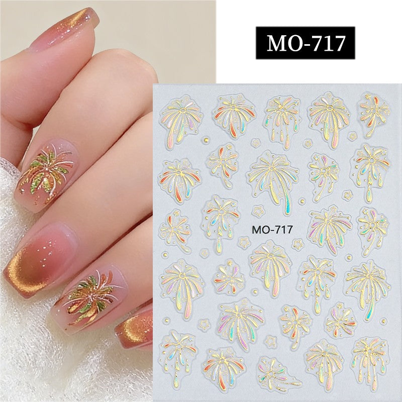 Feuerwerk 3D-Nagelsticker
