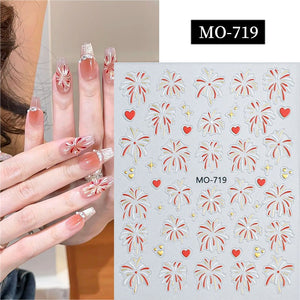Feuerwerk 3D-Nagelsticker