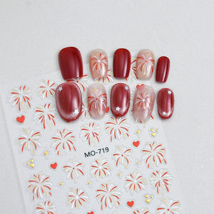 Feuerwerk 3D-Nagelsticker