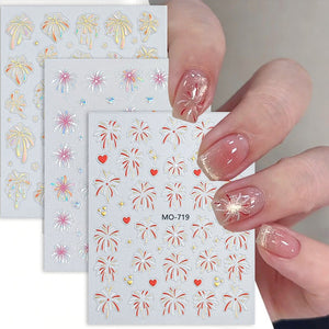 Feuerwerk 3D-Nagelsticker