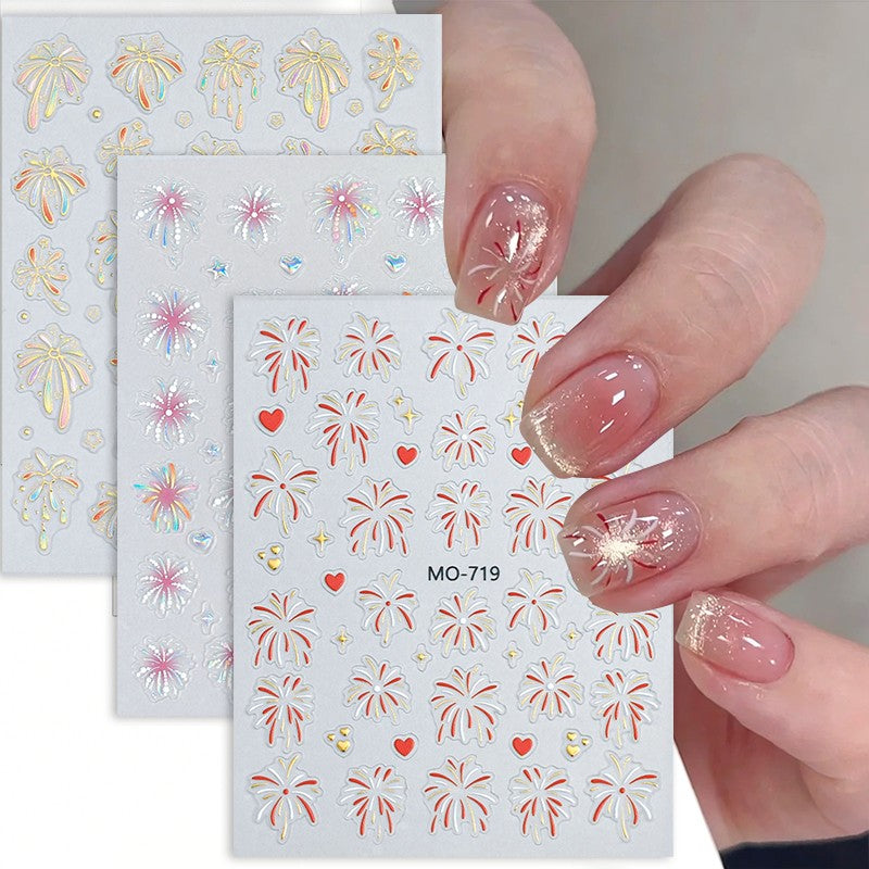 Feuerwerk 3D-Nagelsticker