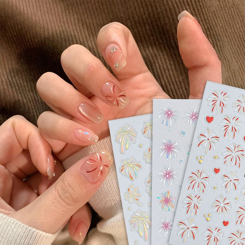 Feuerwerk 3D-Nagelsticker