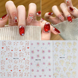 Feuerwerk 3D-Nagelsticker