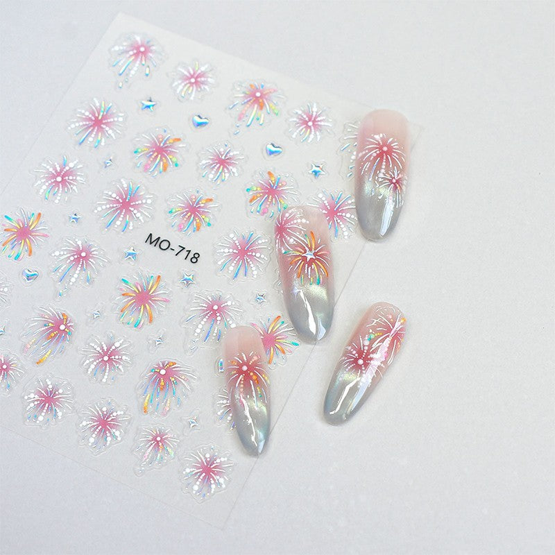 Feuerwerk 3D-Nagelsticker