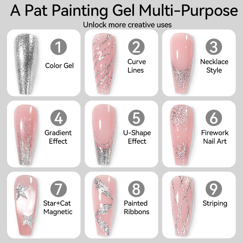 4 Colors 4 In 1 Pat Painting Gel Glimmer Rush Gel Nail Polish UR SUGAR 