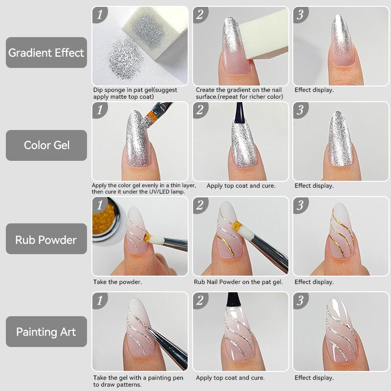4 Colors 4 In 1 Pat Painting Gel Glimmer Rush Gel Nail Polish UR SUGAR 