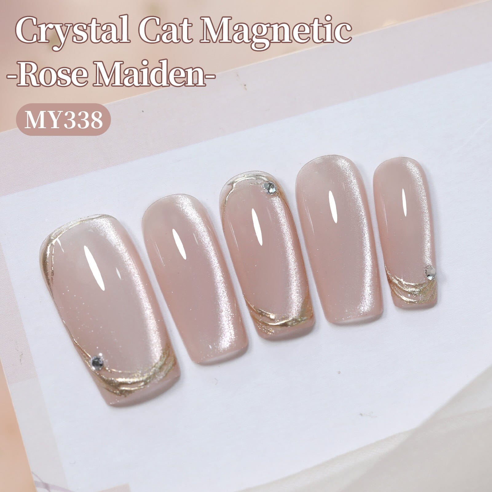 Crystal Cat Magnetic Gel MY338 Rose Maiden 15ml HEMA/TPO FREE Gel Nail Polish BORN PRETTY 