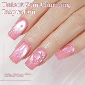 Glass Cat Magnetic Gel MY391 Peach Boba 15ml HEMA/TPO FREE Gel Nail Polish BORN PRETTY 