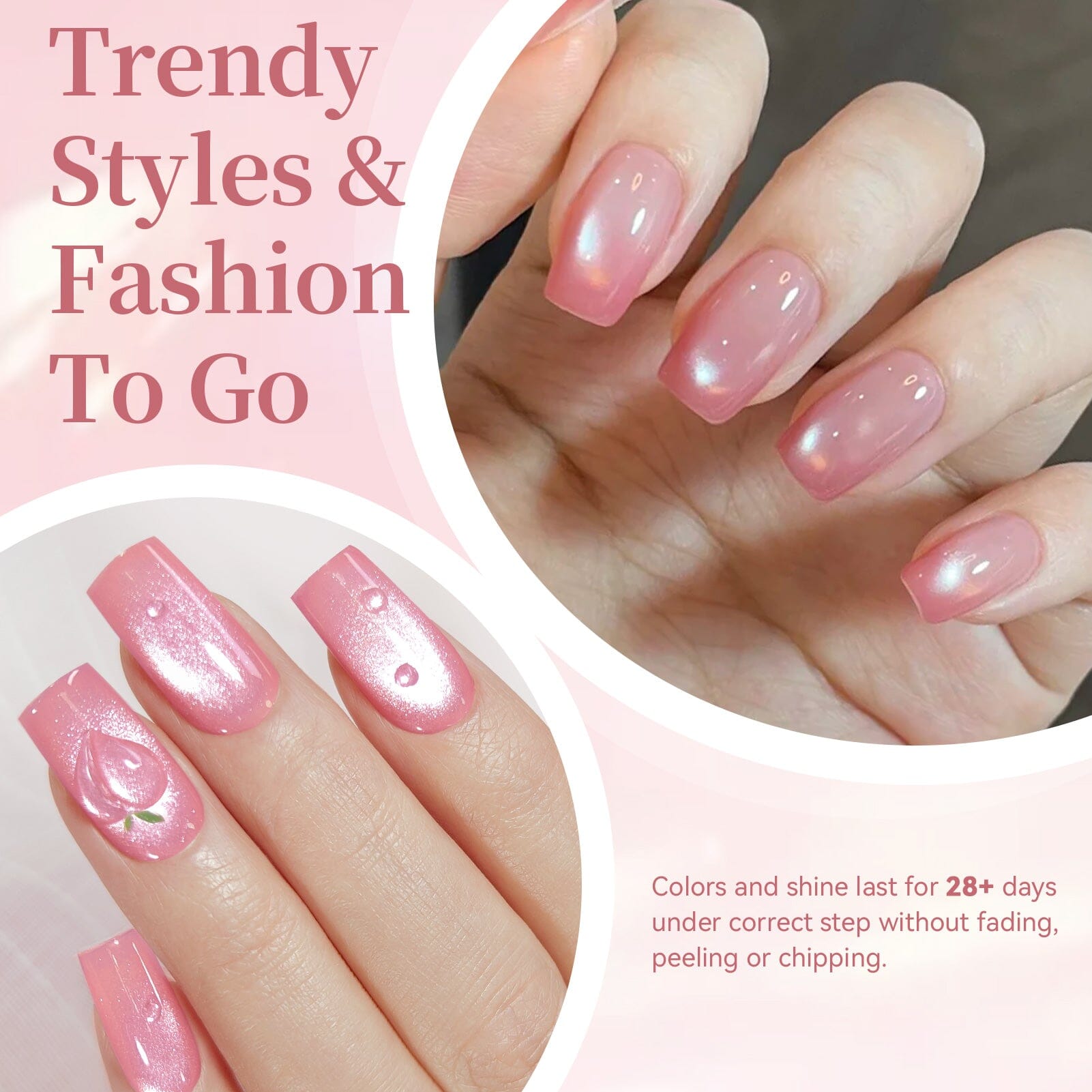 Glass Cat Magnetic Gel MY391 Peach Boba 15ml HEMA/TPO FREE Gel Nail Polish BORN PRETTY 