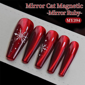 Mirror Cat Magnetic Gel MY394 Mirror Ruby 10ml HEMA/TPO FREE Gel Nail Polish BORN PRETTY 